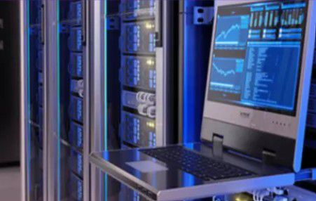 data center with server racks, Compute & Data Center | DXC Technology